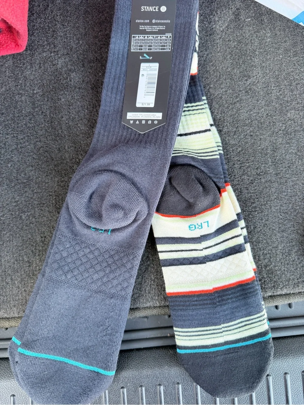 Stance men's ' Navy & Cream Stripe Casual Socks